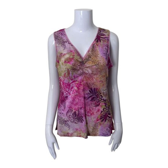 Vintage Tops - Y2K Micro Mesh Sleeveless Top Size Large Frutiger Metro Girlypop